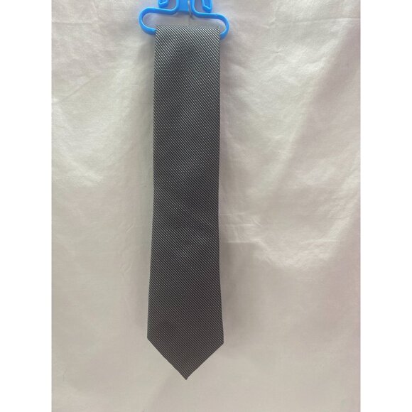 Calvin Klein Black & Grey 100% Silk Tie 57in - Picture 1 of 3